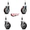 Service Caster 5'' Maroon Poly Wheel Swivel 7/8'' Expanding Stem Caster Set 2 Brakes, 4PK SCC-EX20S514-PPUB-MRN-2-TLB-2-78 - alternate 4